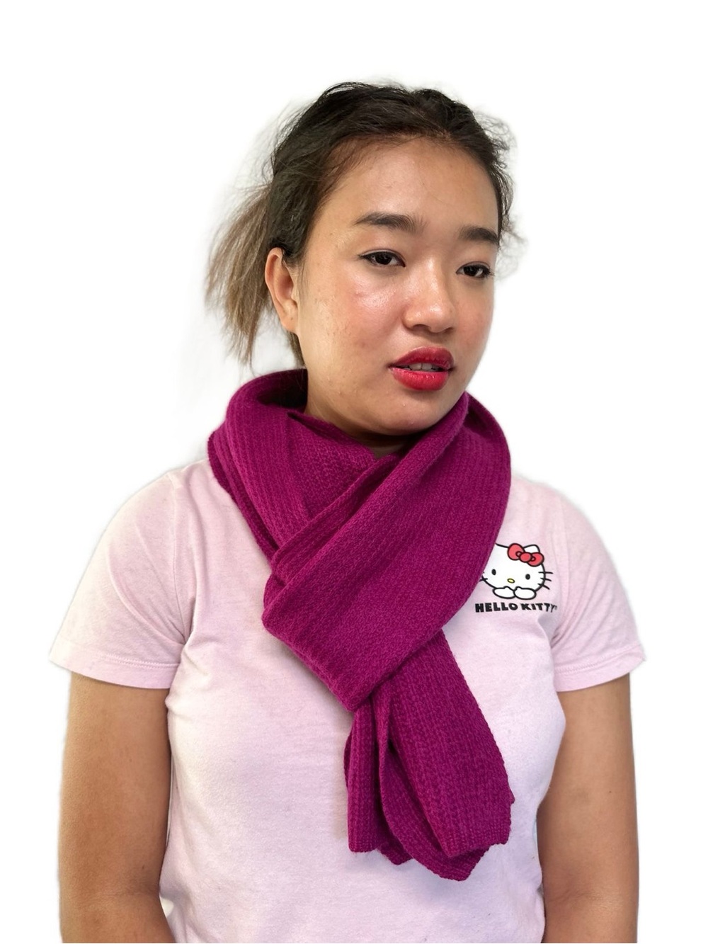 Plum Knit Women's Scarf